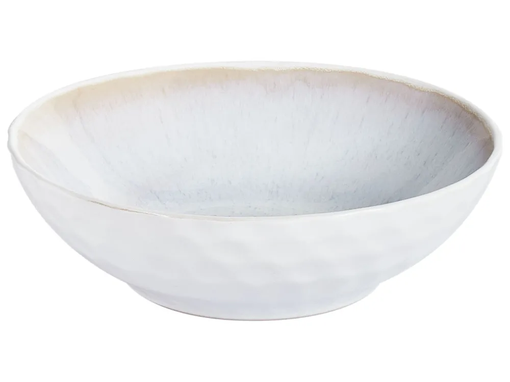 Set of 4 Deep Plates SESAME Stoneware Light Grey_957338