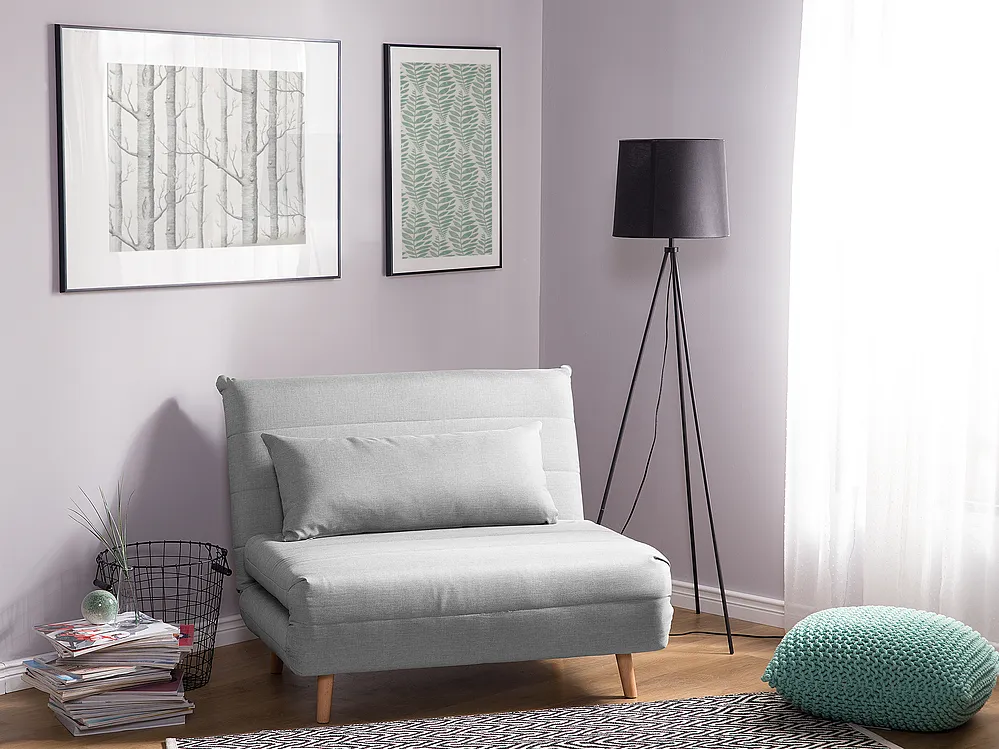 1-Sitzer Schlafsofa SETTEN Stoff Hellgrau_1153725
