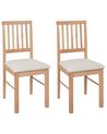 Esszimmerstuhl 2er Set ORONO Holz Hellbraun