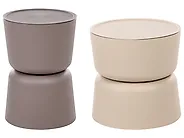 Set van 2 bijzettafels ATACAMA 32/40 cm 32/40 cm Bruin Beige_1172075