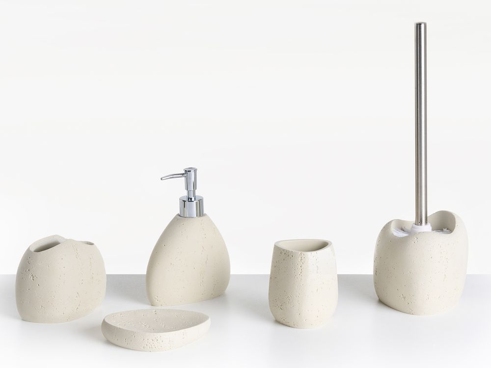 5-delige badkameraccessoireset COATA Lichtbeige