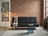 Sofa Bed 3 Seater DERBY Faux Leather Black