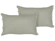Dekokissen 2er Set SASSAFRAS 30 x 45 cm Leinen Hellgrau Ohne Muster_906657