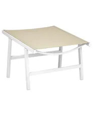Gartenstuhl 2er Set MARCEDDI mit Fußstütze Metall Weiß / Beige_928422