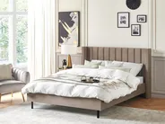 Bett mit Lattenrost Samtstoff VILLETTE 160 x 200 cm Taupe_885598