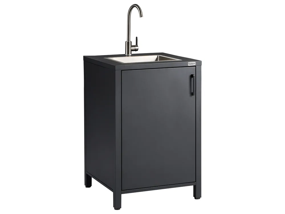 Outdoor Kitchen Cabinet with Sink ROCHA Graphite Grey Metal