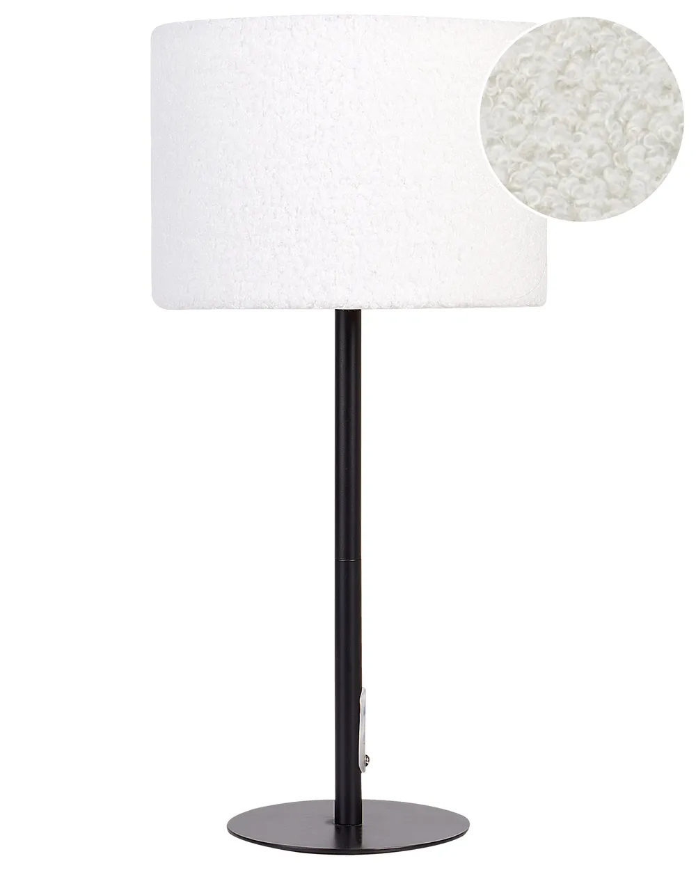 Tischlampe VINAZCO Bouclé Weiß