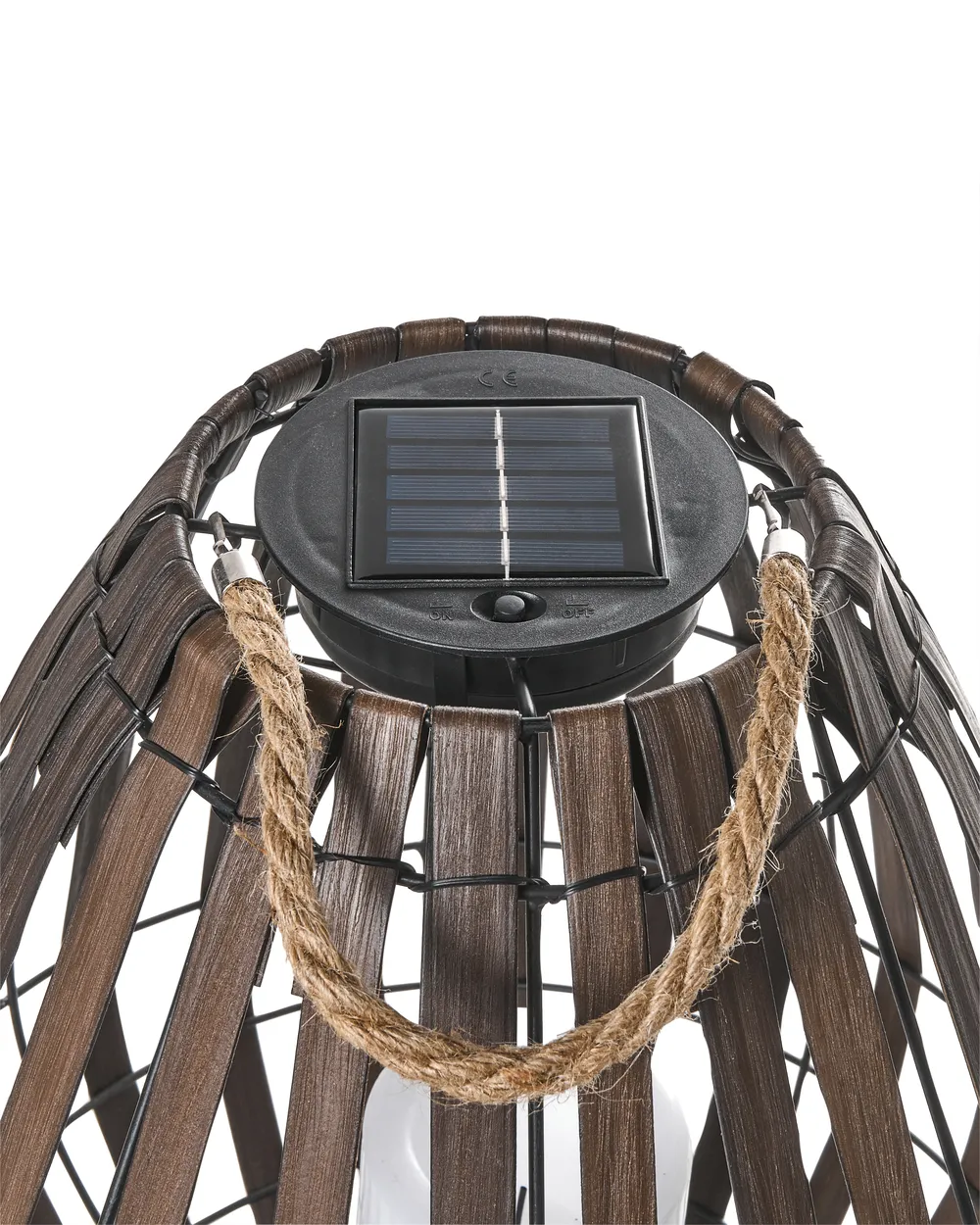 Solar Powered Lantern LUFUPA 61 cm Dark Brown_1042482
