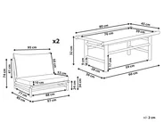 Lounge Set mit Tisch 2-Sitzer TODI Bambus Cremeweiß_872782
