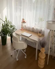 Schreibtisch VITRION 120 cm x 60 cm Hellbraun / Weiß_1186286