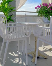 Gartenstuhl 4er Set PESARO Weiß_933414