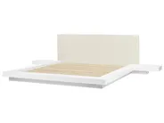 Bett mit LED Kunstleder ZEN 180 x 200 cm Weiß_938381
