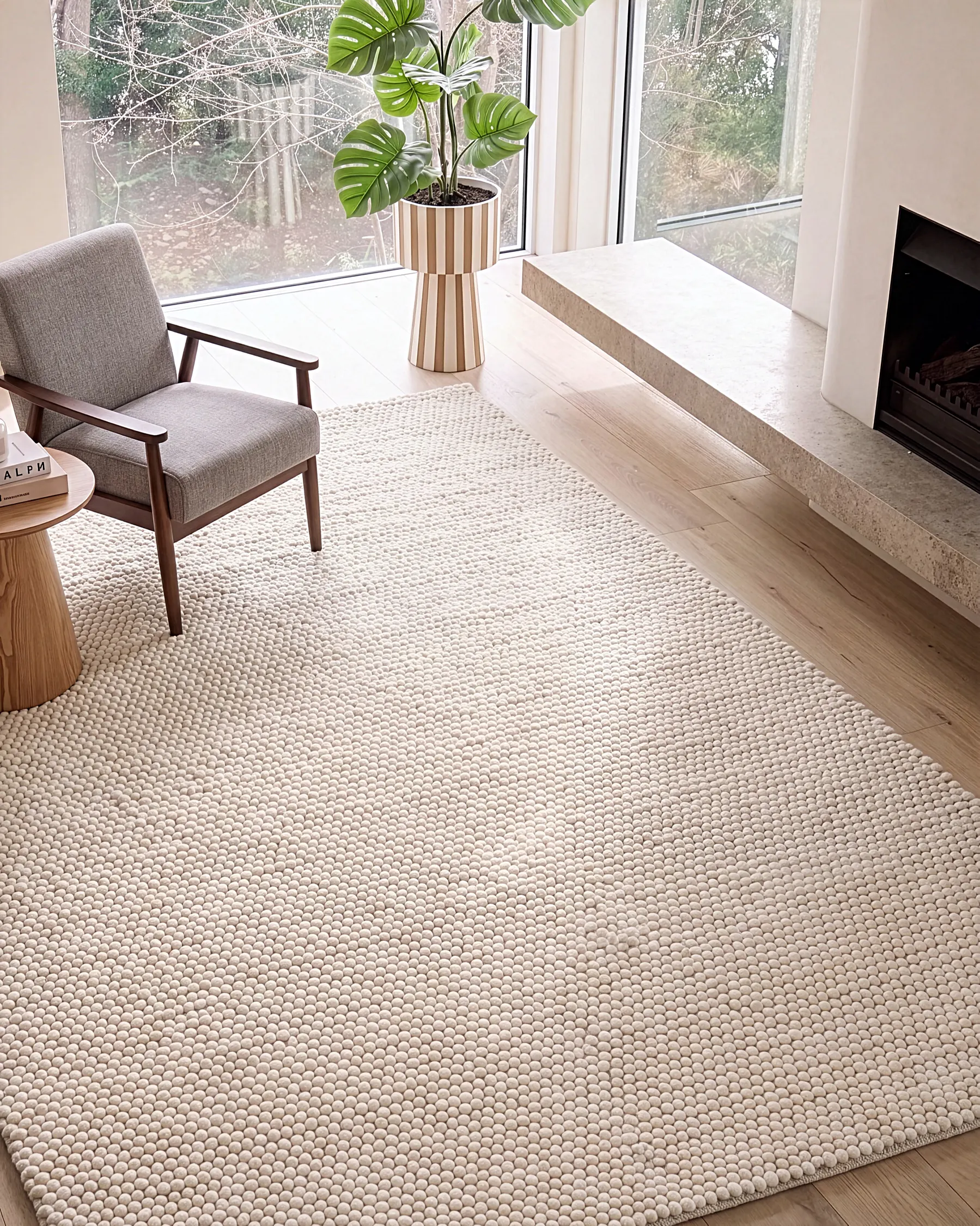 Teppich KORDEA Hellbeige 160 x 230 cm Wolle_1131834