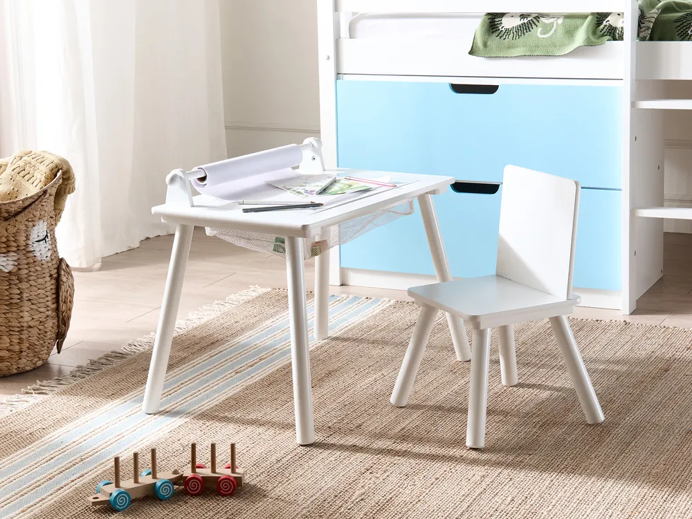Kindertisch und Stuhlset MOONTA Weiß