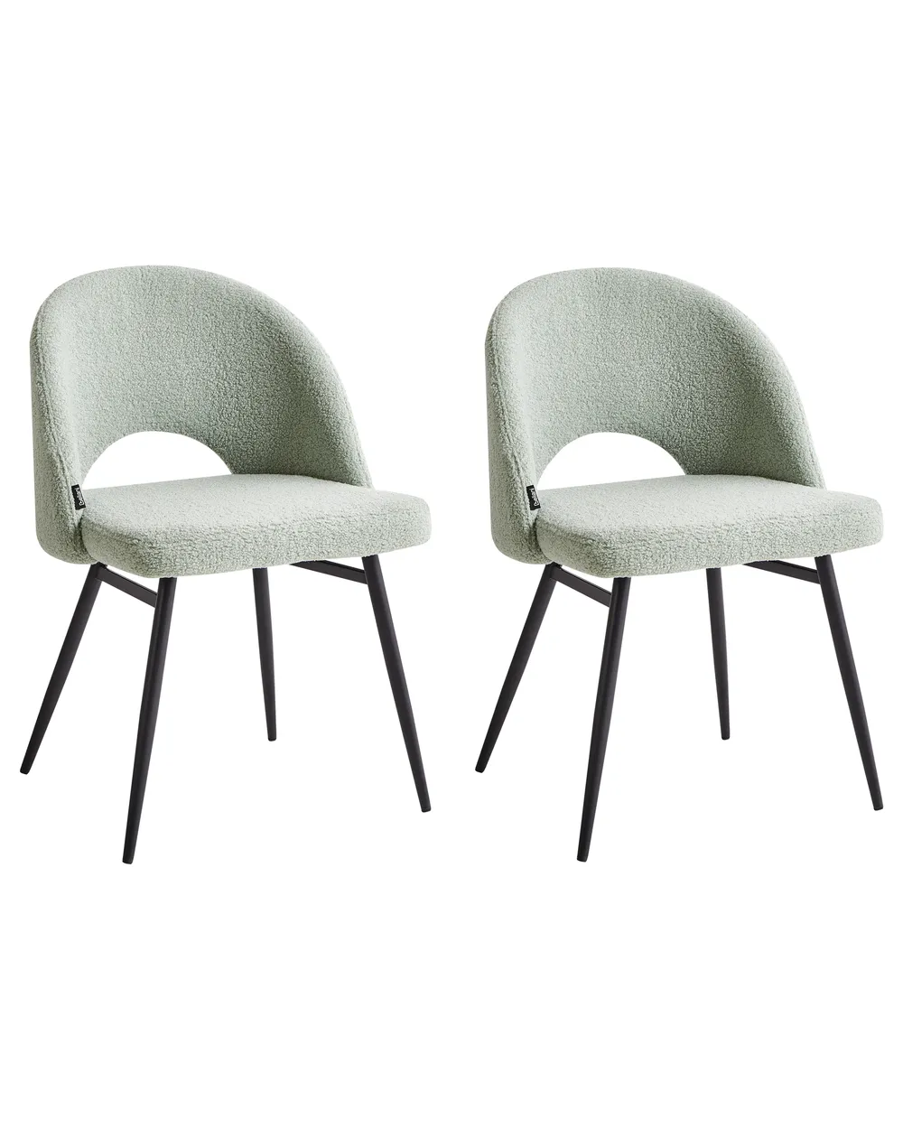 Esszimmerstuhl 2er Set ONAGA Bouclé Hellgrün_968420