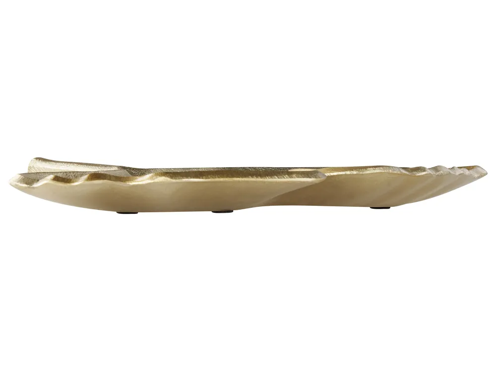 Dekotablett 2er Set Blatt PALENQUE Metall Gold_822974