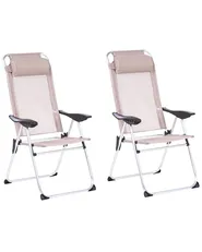 Gartenstuhl 2er Set ASINE klappbar Metall Beige_1030640
