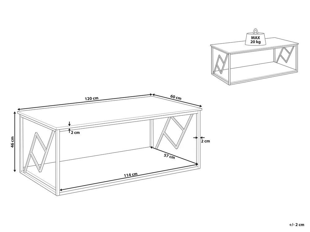 Couchtisch FORRES Braun / Schwarz_799258