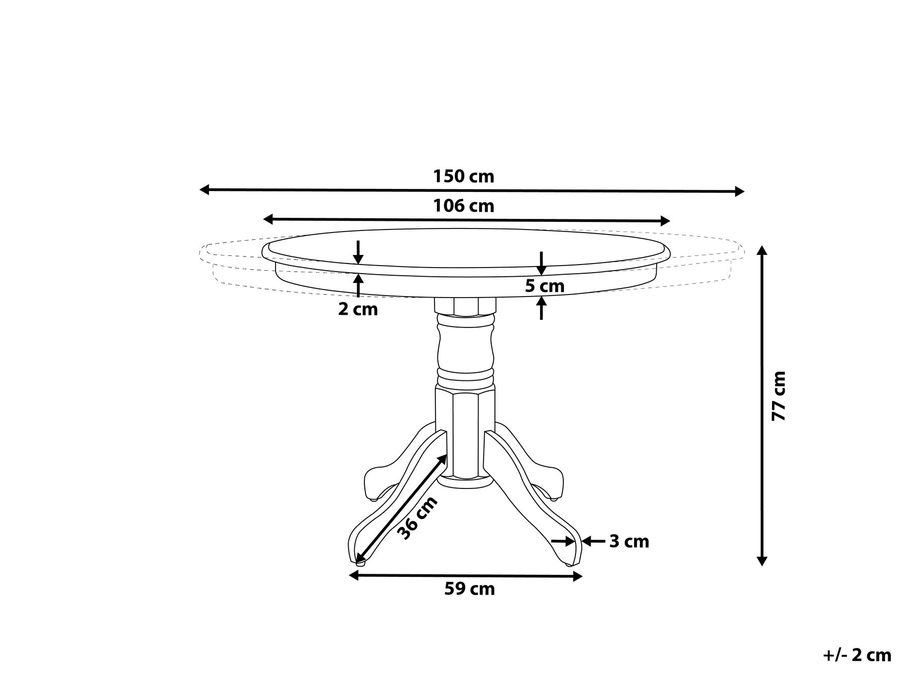 Ausziehbarer Esstisch AKRON Braune Esche 106/150 cm 106 cm Holz_996826