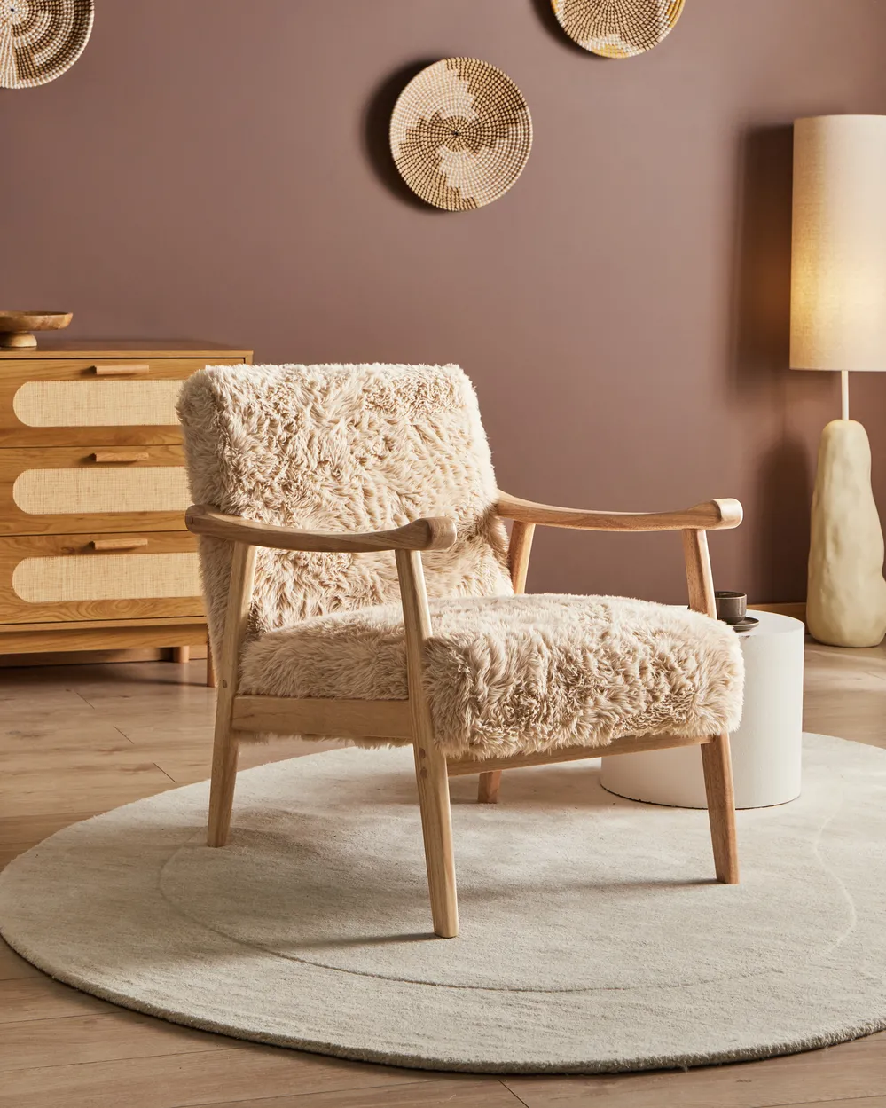 Sessel LEKNES Webpelz Hellbeige