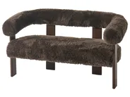 Sofa 2 Seater ILBRO Faux Fur Dark Brown_1057545