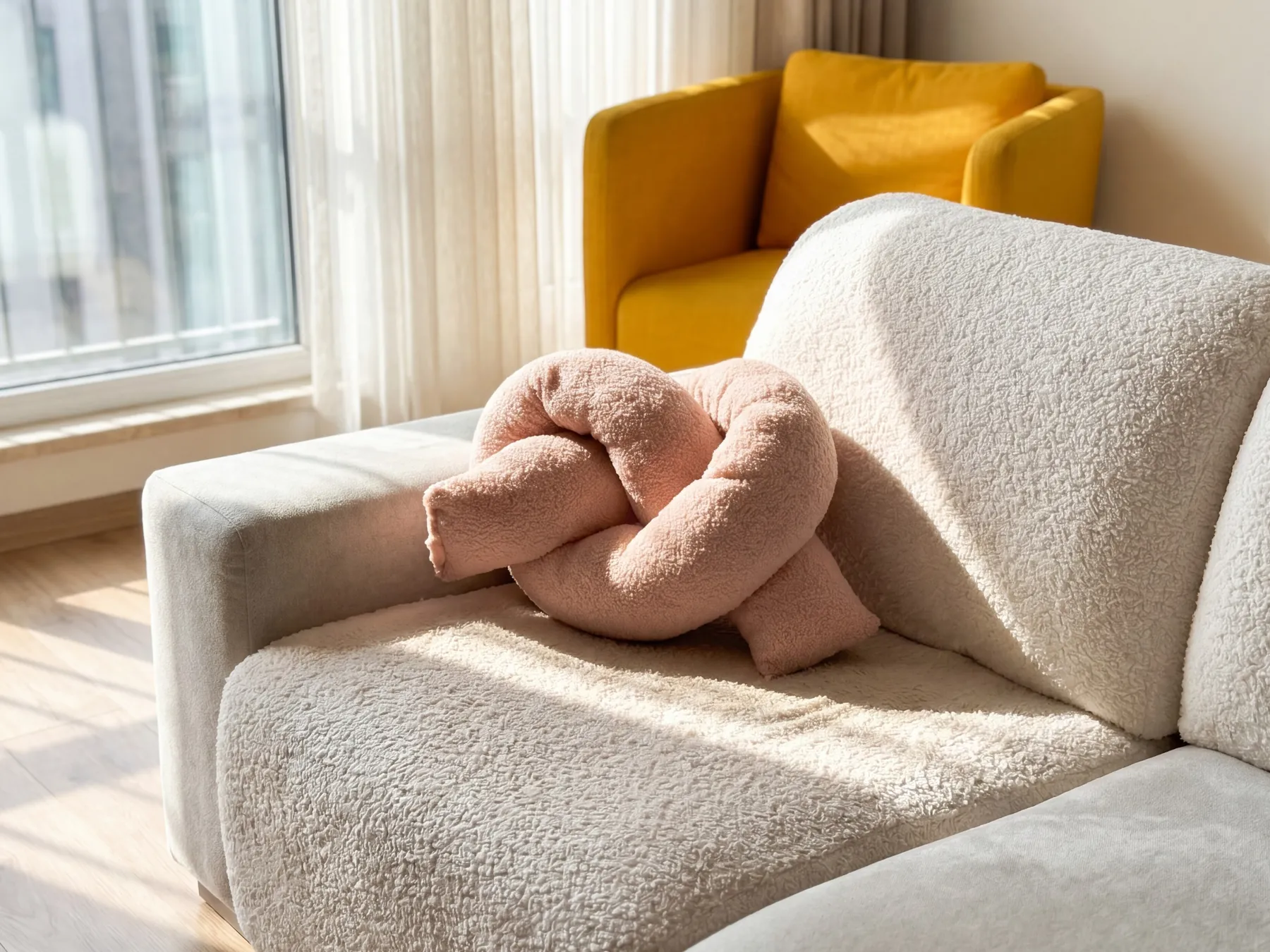 Throw Cushion GLADIOLUS 172 x 14 cm Boucle Pink Solid_891052