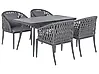 Gartenmöbel Set 4-Sitzer LIPARI inkl. Kissen Metall Grau