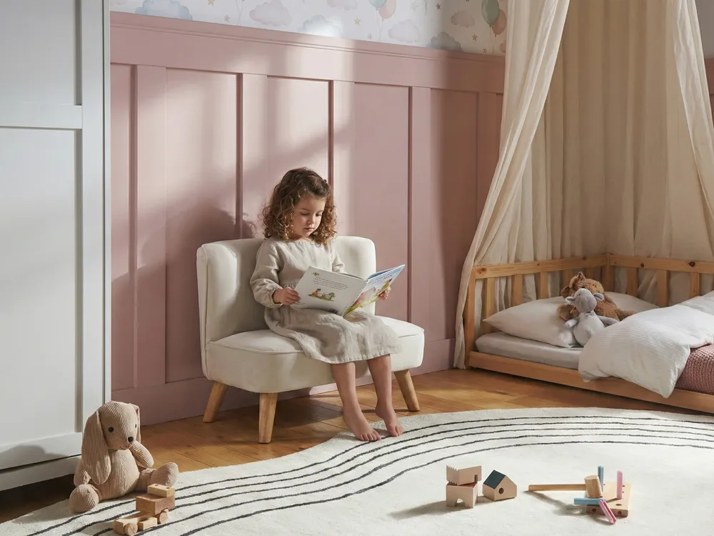 Kindersofa RISBY Samtstoff Beige_1055751