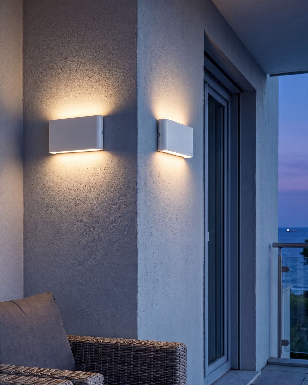 Set of 2 Outdoor LED Wall Lights ARDER White