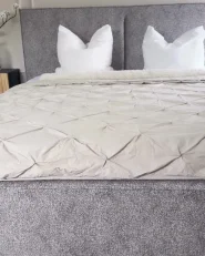 Bett mit Stauraum MOISSAC Strickvelours Schwarz / Weiß 180 x 200 cm_1056655