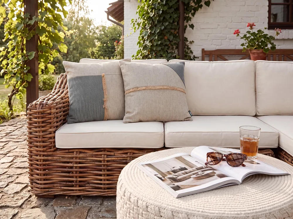Set van 2 tuinkussens CARYOTA effen 45 x 45 cm Beige_1125150