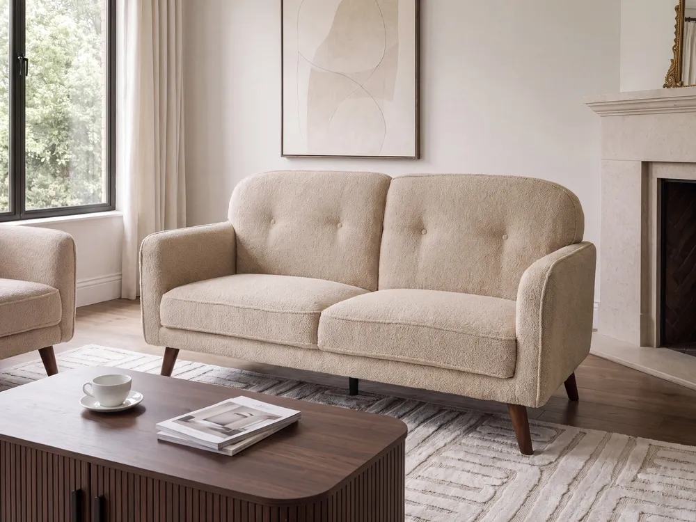 Living Room Set 4 Seater ETTRUM Boucle Beige_1113407