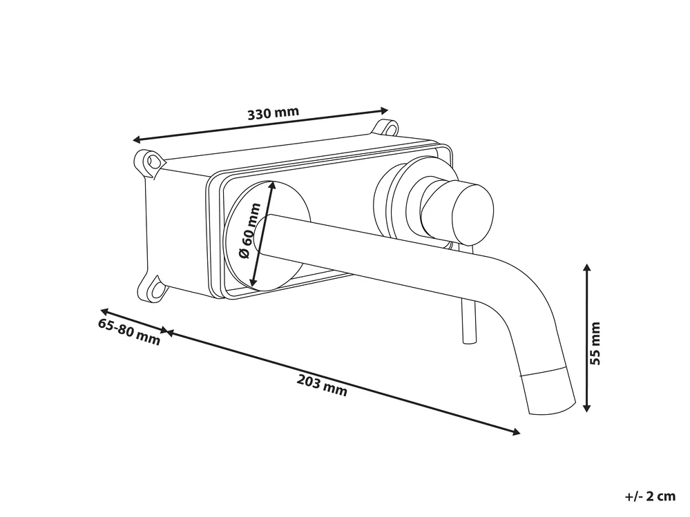 Wall Mounted Basin Mixer Tap TRAFUL Brass Gold_996078