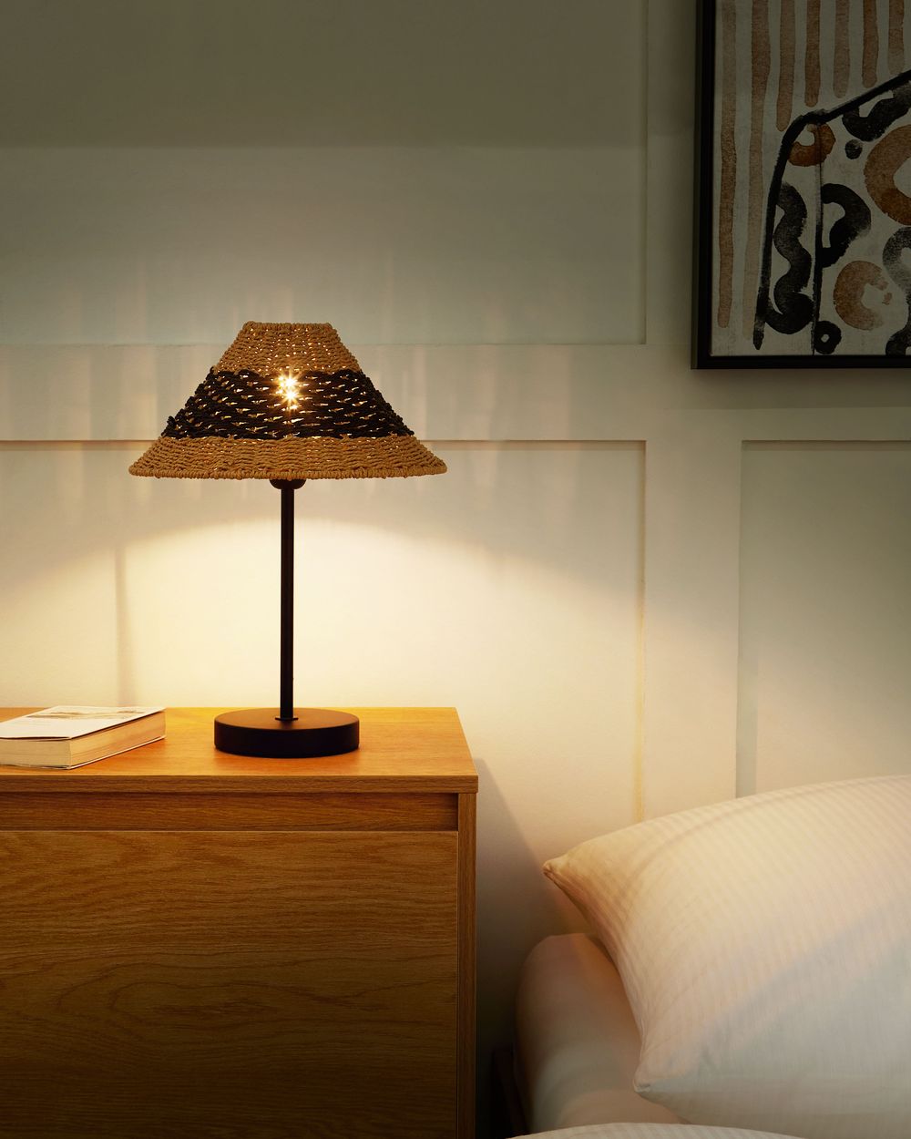 Table Lamp MOMBA Paper Rope Black
