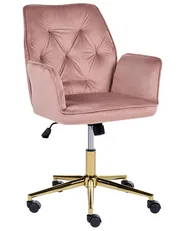 Schreibtischstuhl CELARA Samtstoff Rosa_1085793