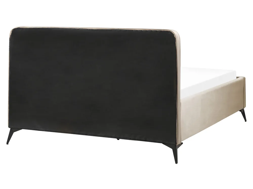 Krevet Samet VALOGNES 160 x 200 cm Sivo-bež_876692
