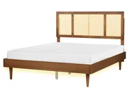 Bett mit LED Rattan AURAY 160 x 200 cm Braun_943907