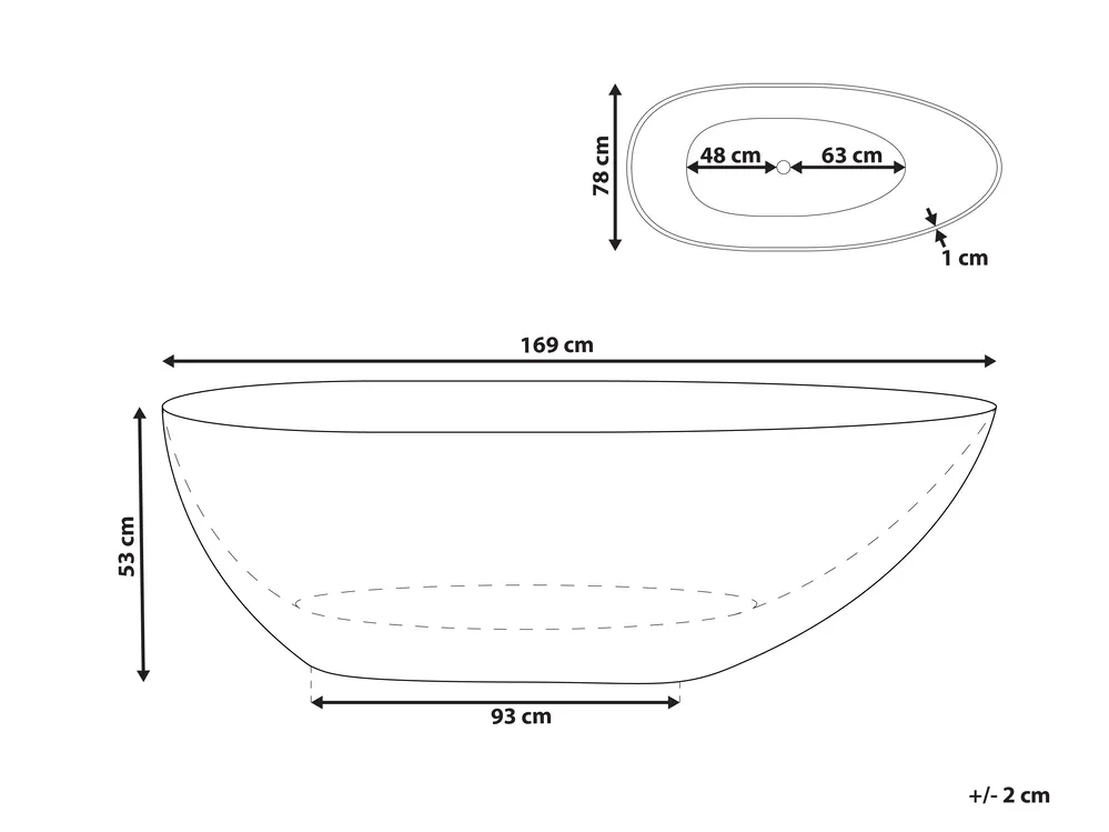 Freestanding Bathtub BLANCARENA 1700 x 780 mm Teal_891390