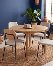 Set of 4 Dining Chairs RILEY Fabric Light Beige_1109506