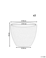 Set of 2 Plant Pots FRITILLARIA 50 cm Off-White_1123914