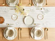 Tafelservice 24-teilig CHIVES Steinzeug Hellbeige_1032675