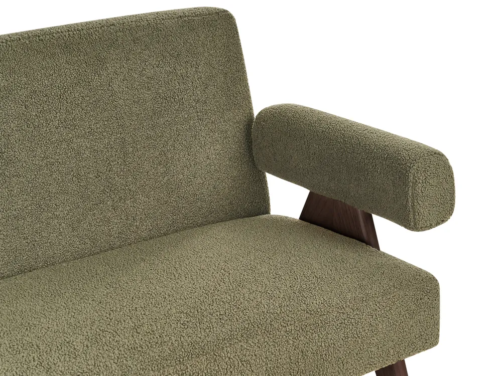 Sofa 2 Seater TAMRE Boucle Green/ Dark Brown_985238