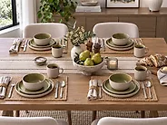 Tafelservice 16-teilig NUTMEG Steinzeug Beige / Grün_1175211
