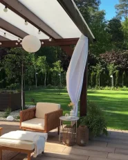 Gartensessel mit Ottomane BARATTI Akazienholz Braun_969926