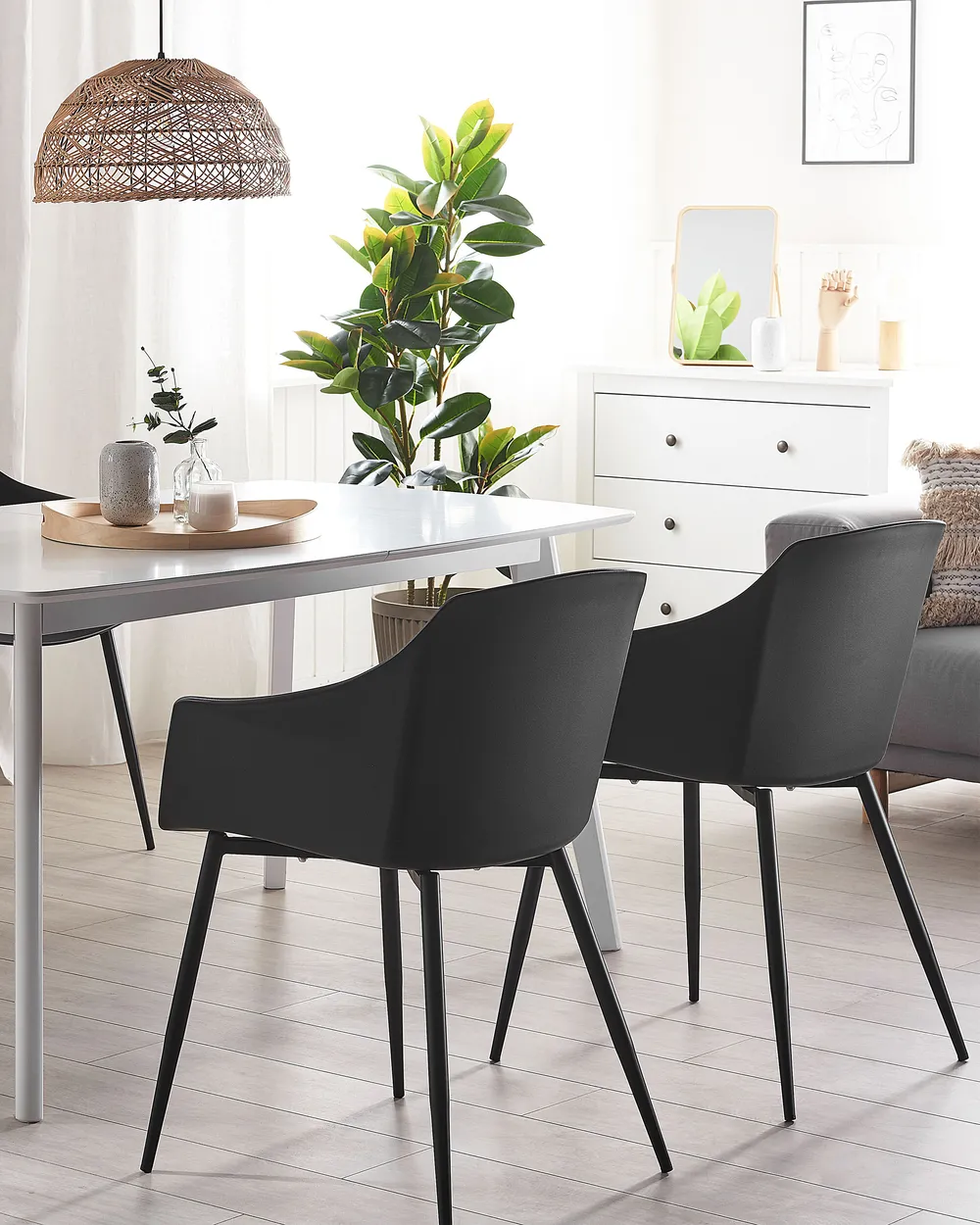 Esszimmerstuhl 2er Set FONDA Schwarz