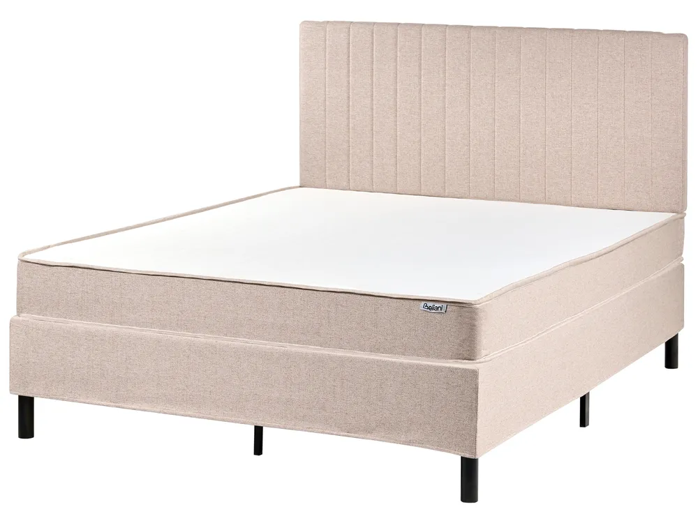 Boxspringbett Stoff COUNTESS 140 x 200 cm Beige