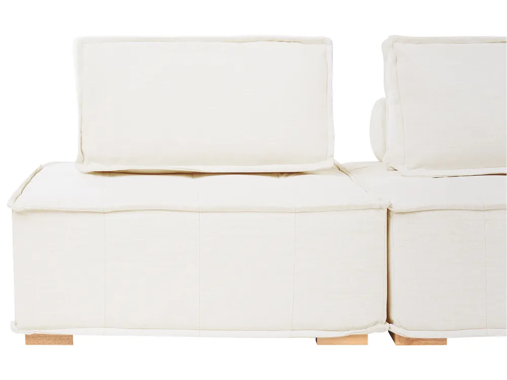 Modular Corner Sofa 5 Seater TIBRO Fabric Off-White Left Hand_1058197