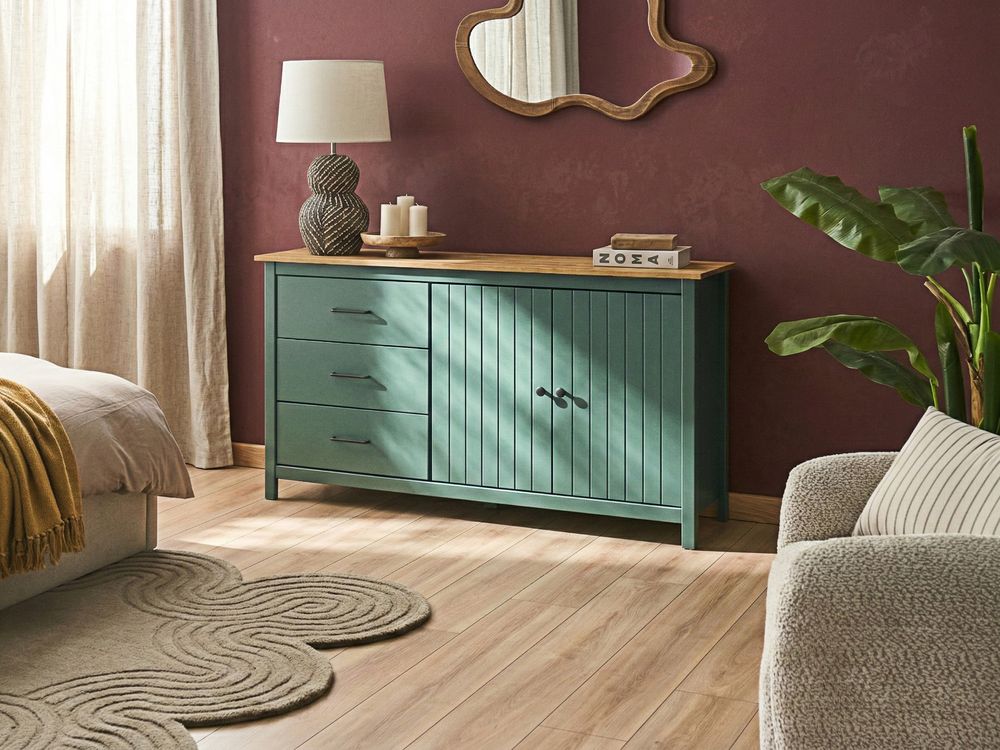 Dressoir met 2 deuren LEONORA Dennenhout Groen