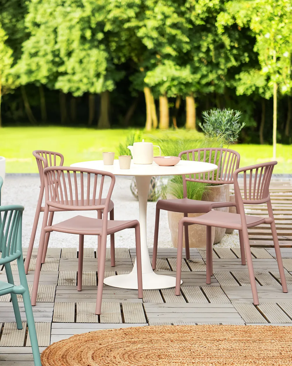 Gartenstuhl 4er Set GELA Pastellrosa