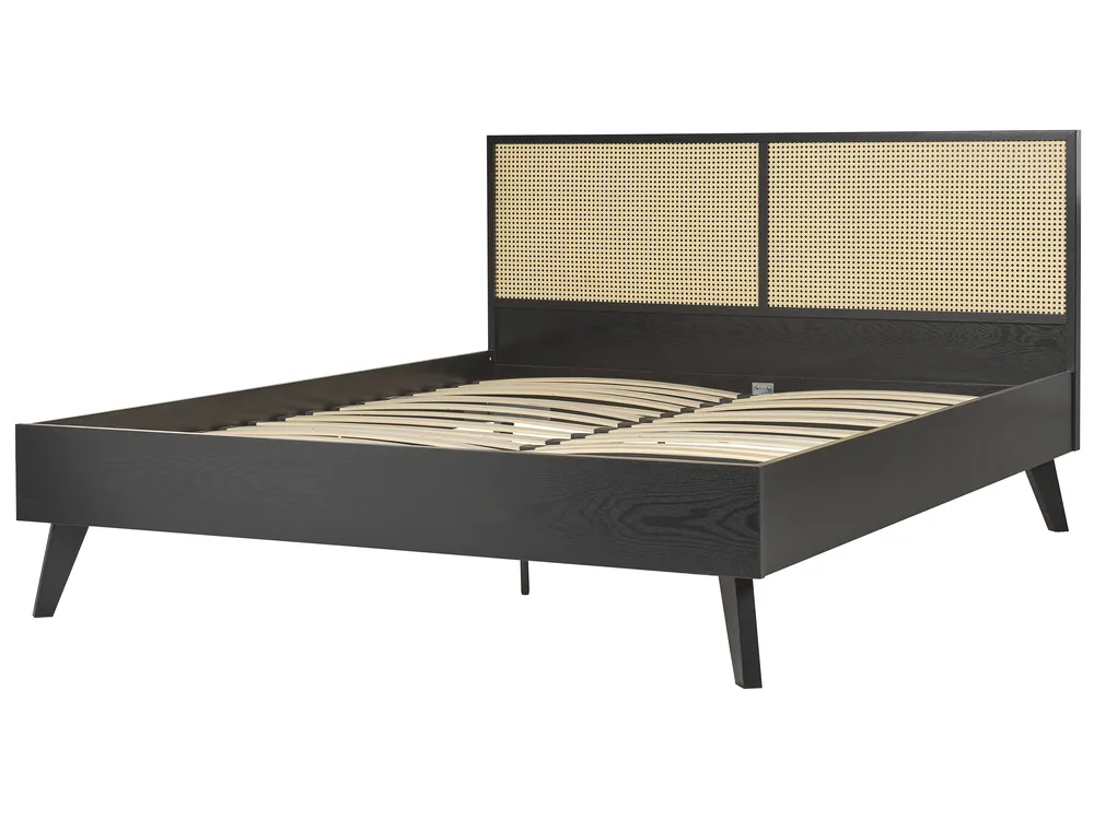 Bed Rattan MONPAZIER 160 x 200 cm (EU King Size) Black_863329